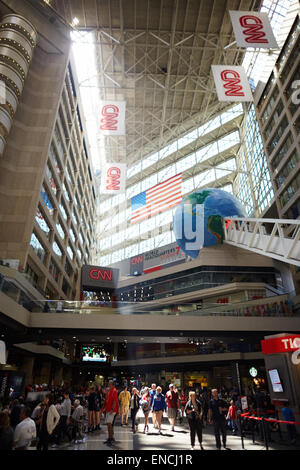 `Downtown Atlanta in Georga USA  CNN logo in the reception of the CNN building The CNN Center is the world headquarters of CNN. Stock Photo